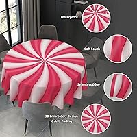 Vista 91 de YETTA YANG Paño de Mesa Redondo de Dulce de Chupachups Gótico en Negro y Blanco de 60 Pulgadas, Cubierta de Mesa Decorativa de Tela para Mesas