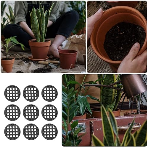 Miniatura 9 de Yardwe 100 cojines de pantalla para pérdida de agujeros inferiores, almohadillas de malla para bonsái, alfombrilla de rejilla, accesorio para