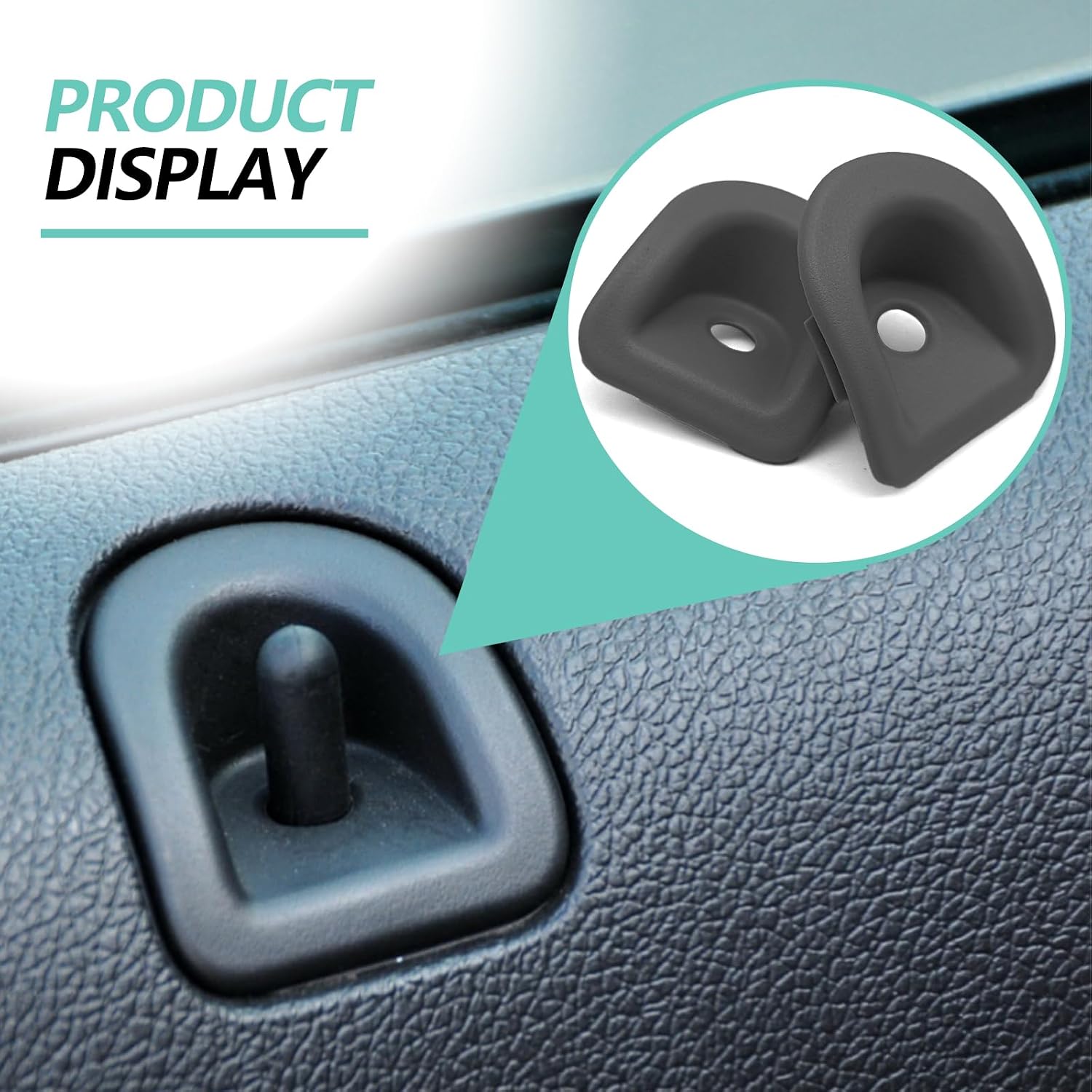 Door Panel Trim Lock Grommet, Compatible with 2005-2014 Mustang Left Driver and Right Passenger Side Lock Knob Bezel, Replace OE# 7R3Z-63220A51-AC & 7R3Z-63220A50-AC (1 Pair Black)
