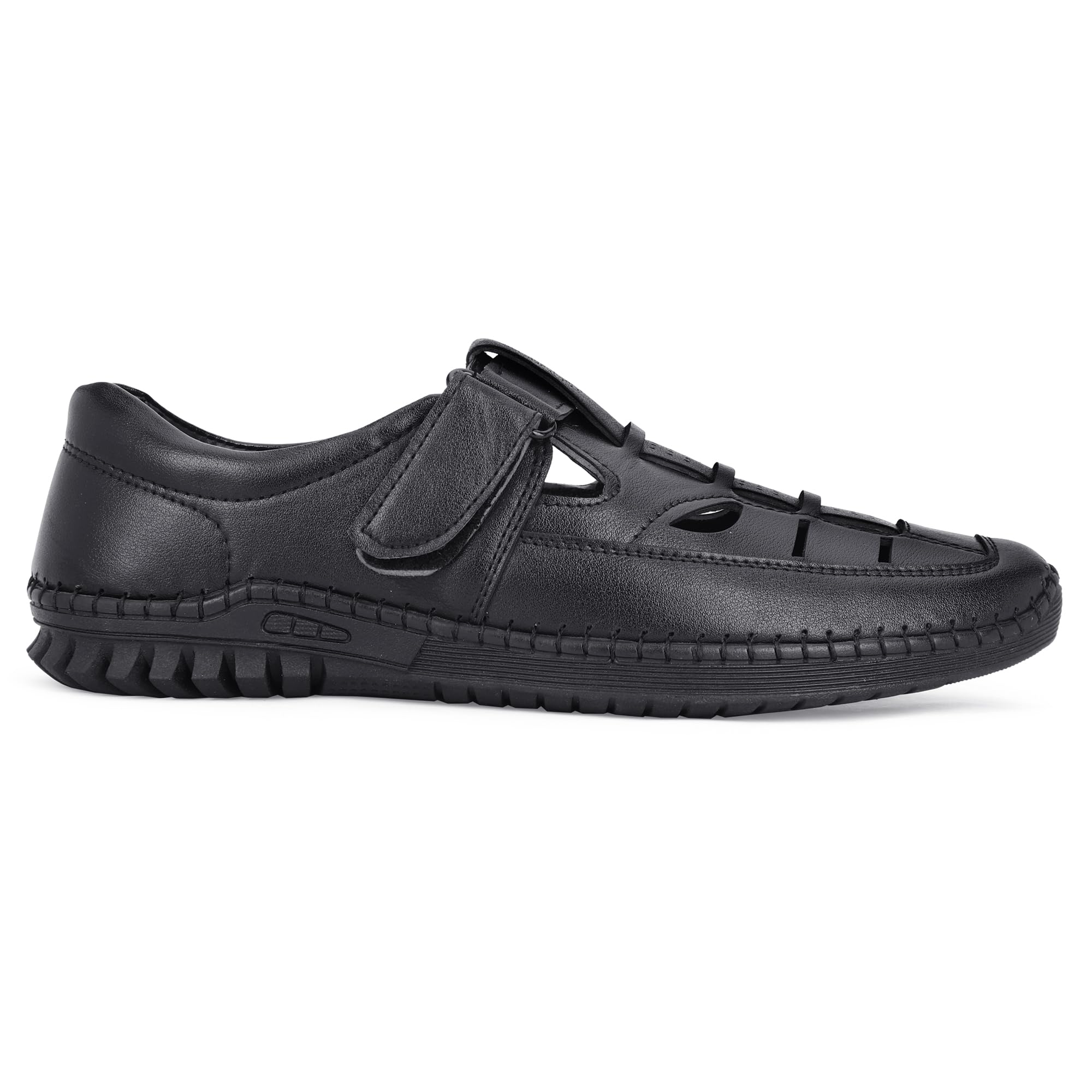 Men's Casual Comfort Sandals with Adjustable Velcro Strap | Lightweight Cushioned Sole | Breathable Walking Sandals | Soft Daily Wear Outdoor & Indoor Footwear KVX_01-image-36