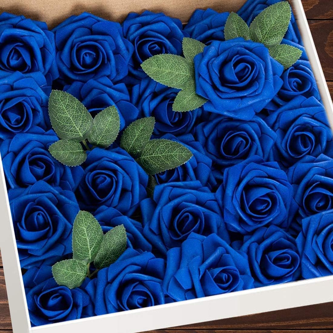 Higfra Artificial Flowers 50 Stems Realistic Roses