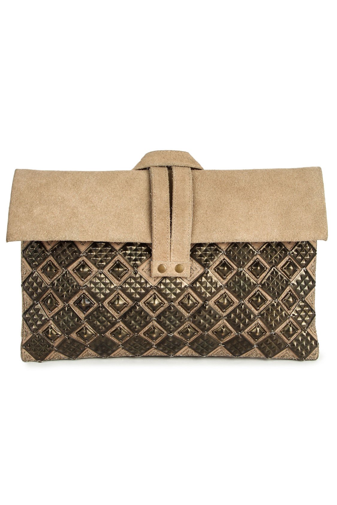 MyBatua Maria Suede Leather Hand Embroidered Wrist let Style Bag ACP-473