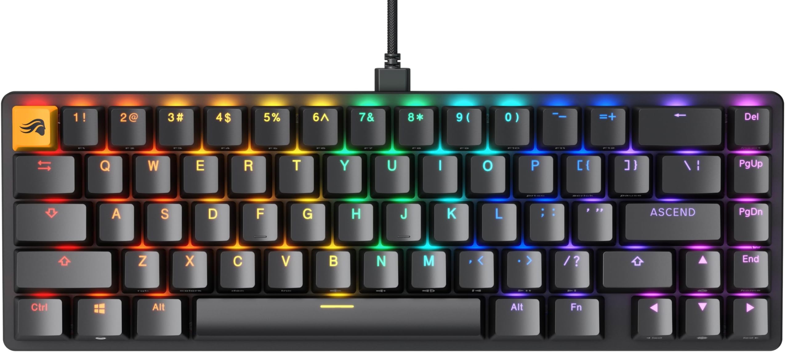GLORIOUS Gaming GMMK 2 Compact (65%) - Mechanical Gaming Keyboard, Aluminium Frame, Customisable, Doubleshot Caps, Fox Switches, Per Key RGB, Full NKRO - American QWERTY Layout - Black