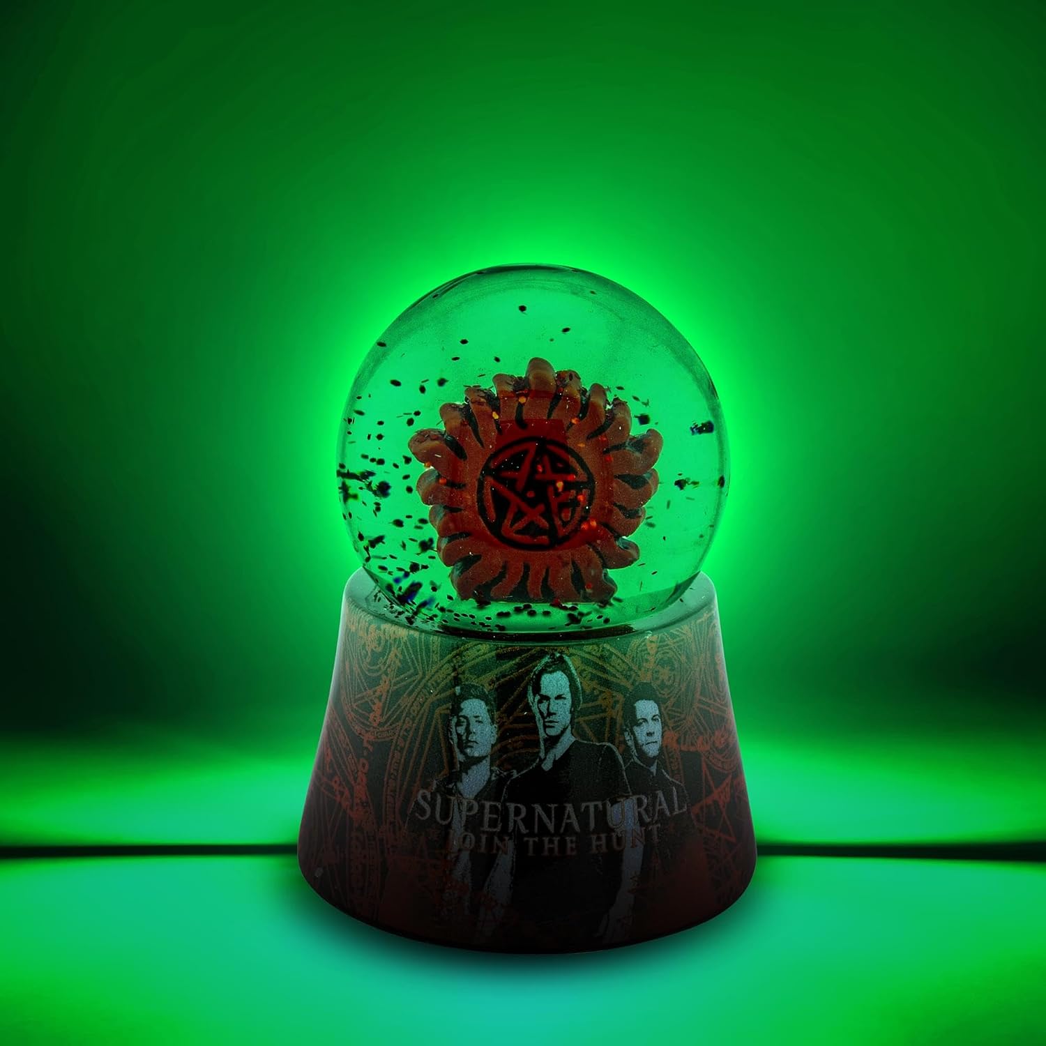 Supernatural Join The Hunt Anti-Possession Symbol Light-Up Mini Adult Snow Globe with Glitter Display | 2.75 Inches Tall