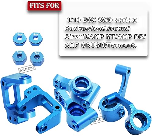 Miniatura 2 de Pieza de actualización para 110 ECX 2WD, bloque de ruedas de aleación y bloques de dirección y portadores de eje trasero para Ecx 110 2WD Ruckus Axe