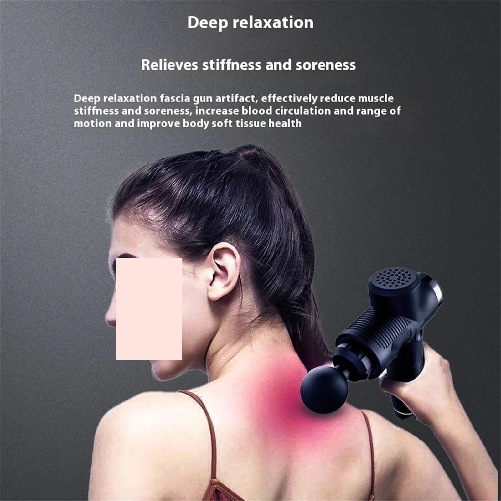 Pistola de Masaje, Masajeador De Impacto Masaje Vibración Pistola Fascia Funcional Multifuncional para Relajación Muscular