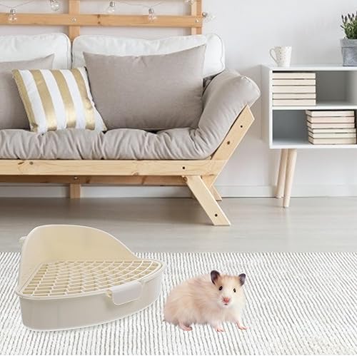 Miniatura 7 de Totority Hamster Bedding - Caja de arena grande para conejo, clip triangular para inodoro, caja de arena de conejo, inodoro para baño, entrenador