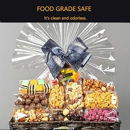 Miniatura 4 de CATCYLUIS Rollo de celofán transparente  100 pies de largo x 16 pulgadas de ancho  Rollo de 3 mil de grosor  Rollo de celofán para regalos, cestas,