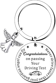 New Driver Gifts Keyring Women Men Teen Girls Boys Daughter Son Never Drive Faster Than Your Guardian Angle Can Fly Guardian Angel Car Keychain