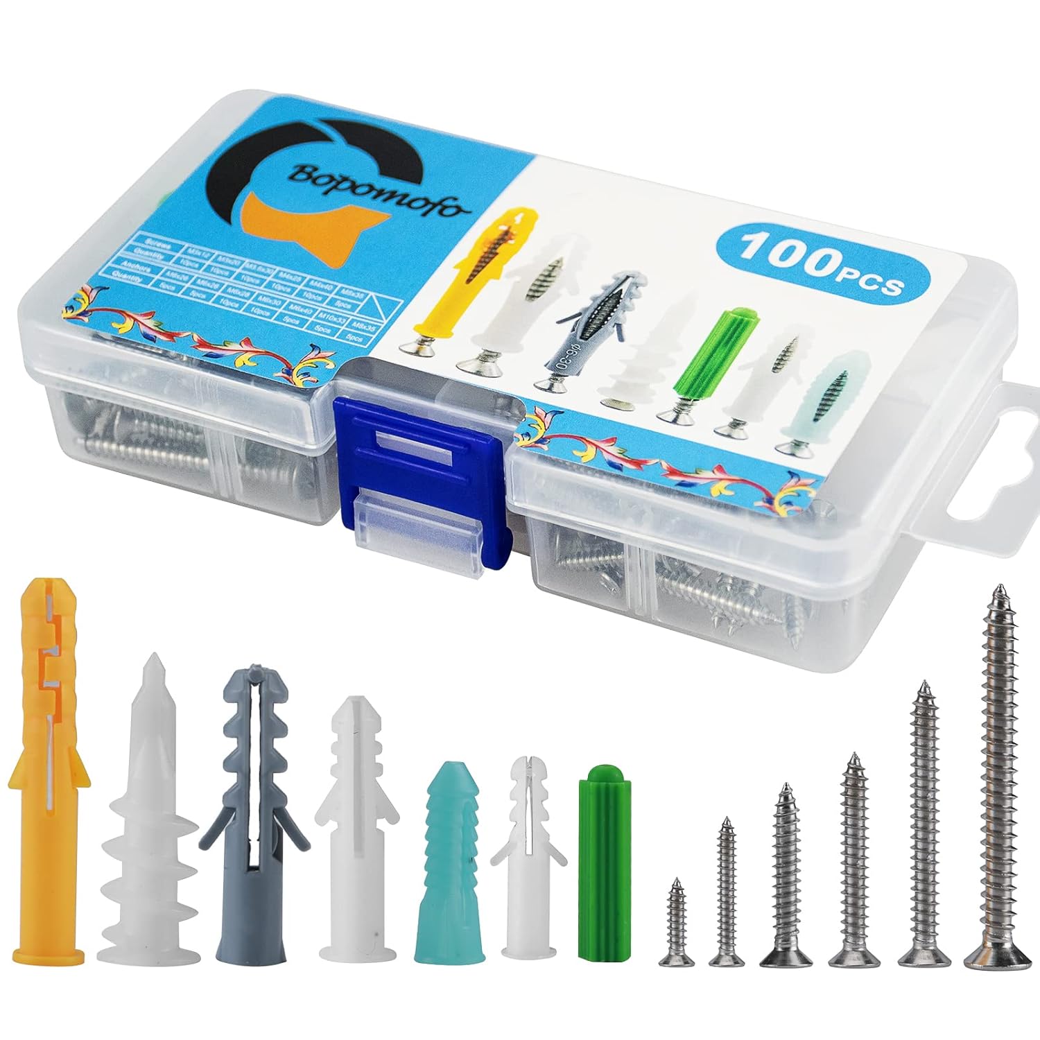 Buy 100PCS Drywall Anchors Drywall Screws Kit, Anchors and Screws kit