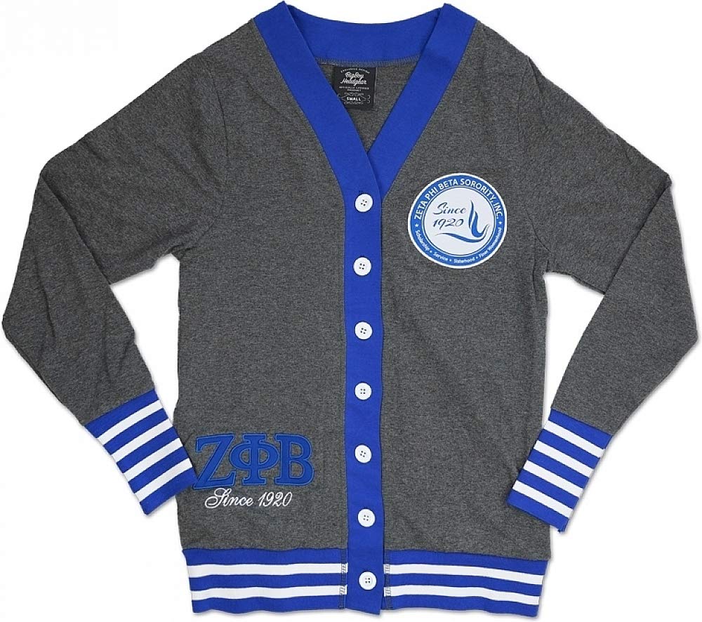 Big Boy Zeta Phi Beta Divine 9 S 7 Light Weight Ladies Cardigan Grey - ID 3080-79-85-0-0