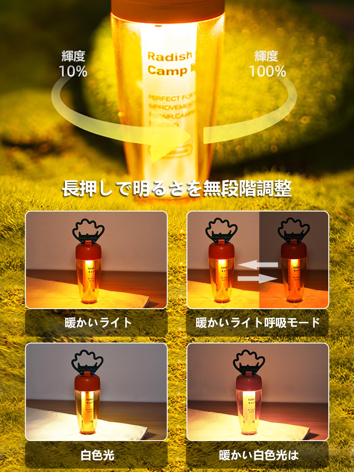 Amazon.co.jp: 【2024新登場】TOWAJI にんじん LED ランタン