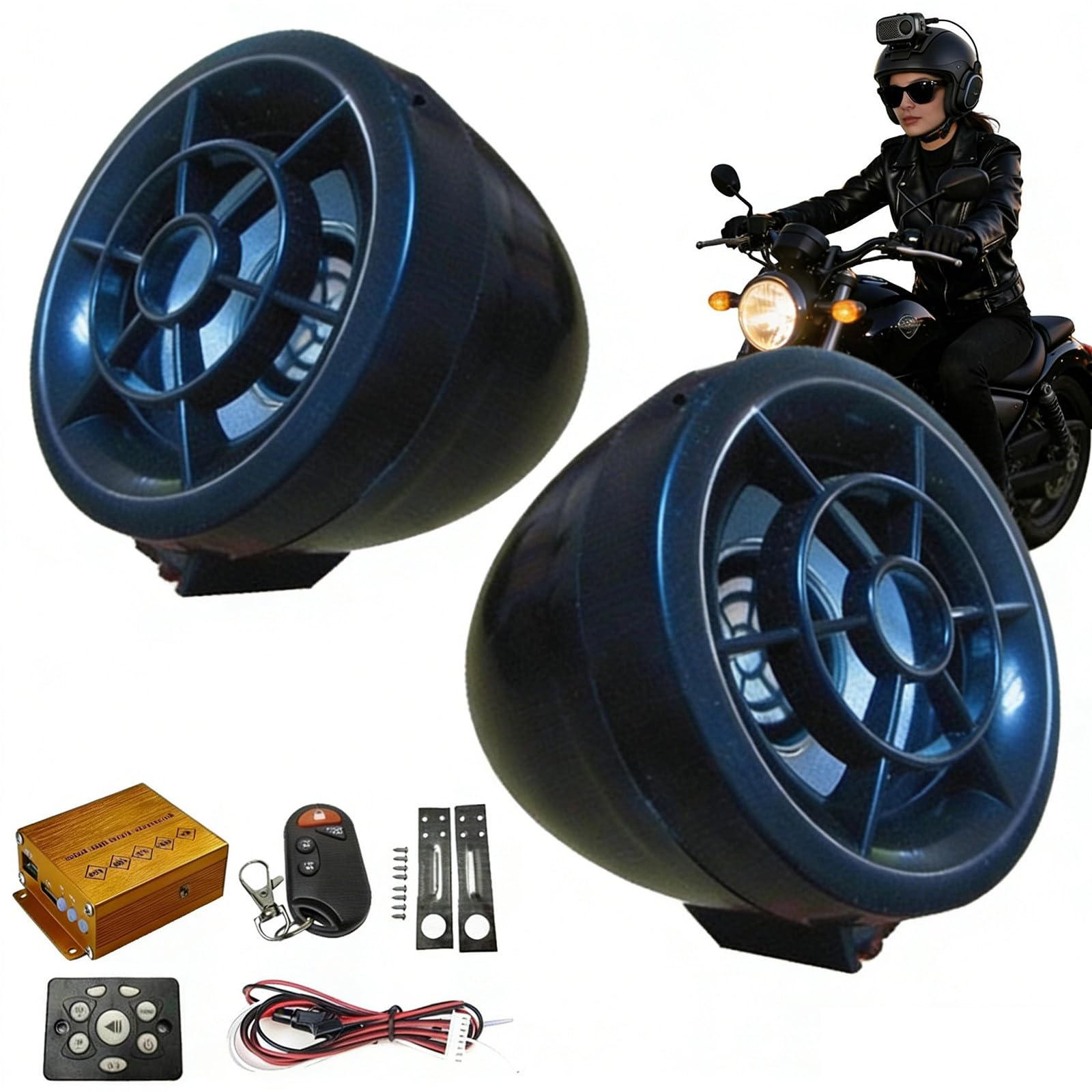 2,5 tums vattentäta motorcykel-scooter FM-radio Bluetooth-stereohögtalare Scooter Bluetooth-stereohögtalare för med stereo FM-radio Bluetooth USB TF-kort