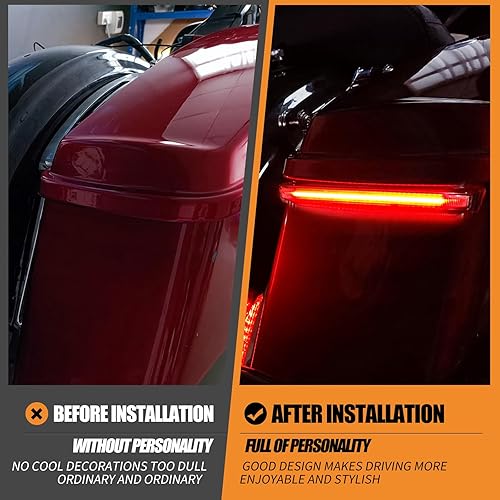 Miniatura 8 de Luz trasera LED de alforja para motocicleta, lámpara de señal de giro secuencial de freno para Harley Touring Street Gilde Road King Road Gilde