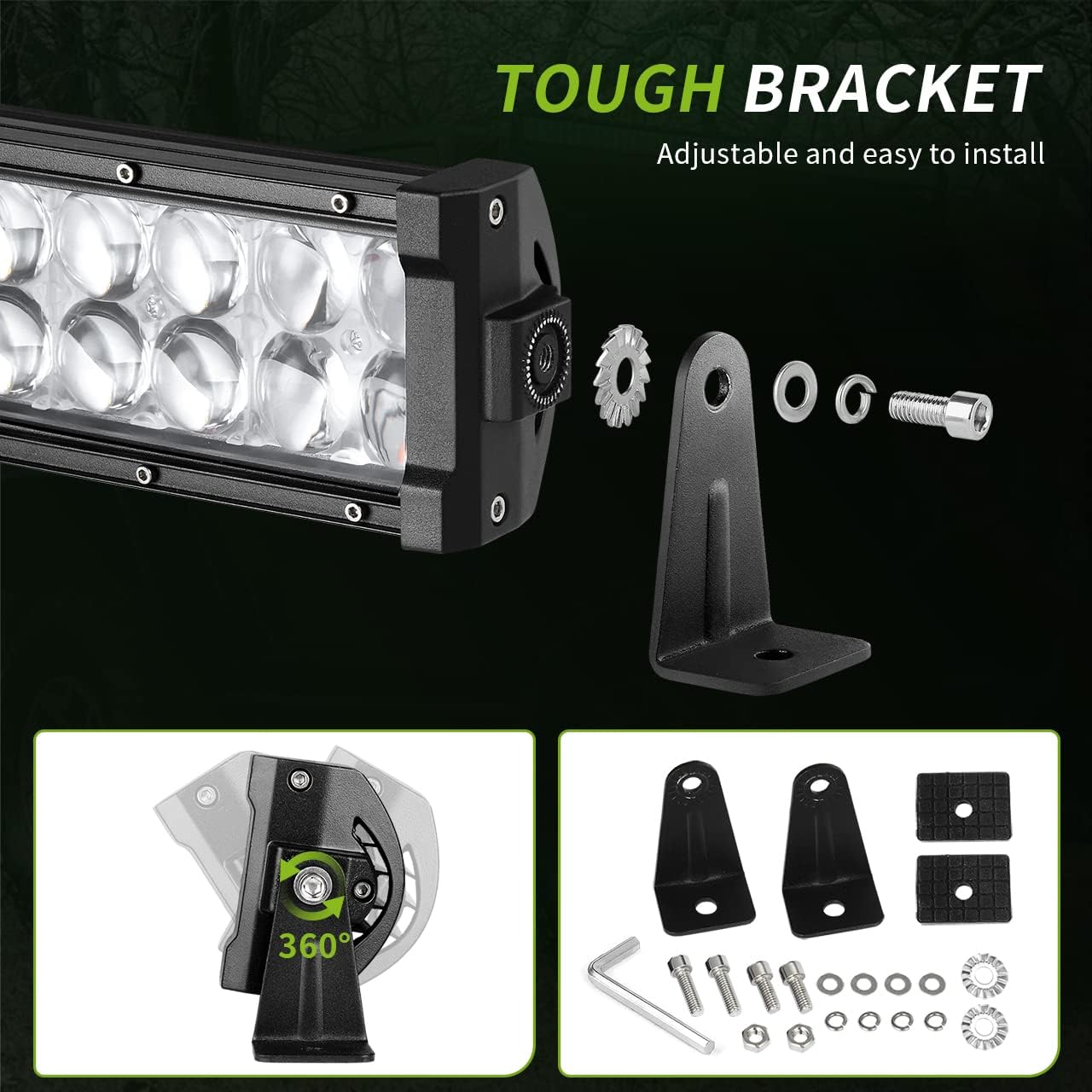 AUTOSAVER88 LED Light Bar 4D 32 Inch Work Light 180W with 10ft Wiring Harness, 15000LM Straight Offroad Driving Fog Lamp Marine Boating Light IP68 Waterproof Spot & Flood Combo Beam