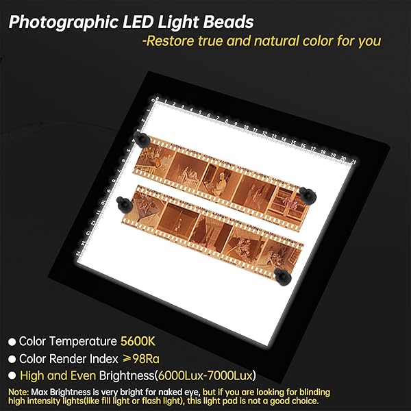Magnetisch Diascanner Ultradünner Dimmbar LED Leuchtplatte- 21 x 15 Zentimeter-5600K - Hintergrundbeleuchtung zum Umwandeln von 35mm Dia und Negativ in digitales Bild - 2