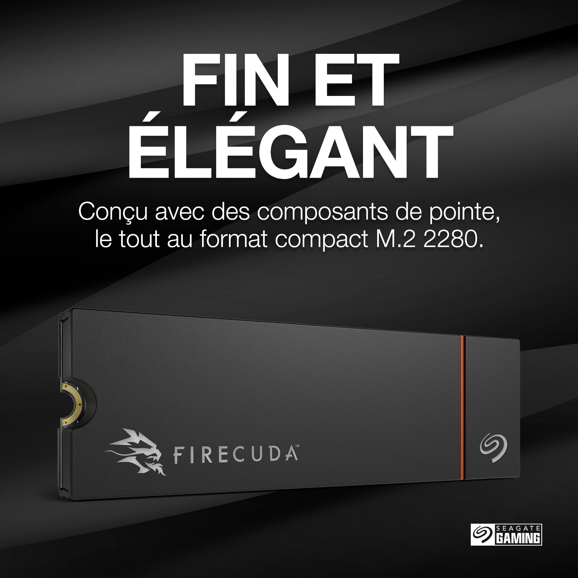 Seagate FireCuda 530R NVMe SSD 2To, pour PS5/PC, M.2 PCIe Gen4 ×4 NVMe 1.4, 7.300 MB/s, 3D-TLC-NAND, 640 TBW, Dissipateur De Chaleur, Services Rescue (ZP2000GM3A073)