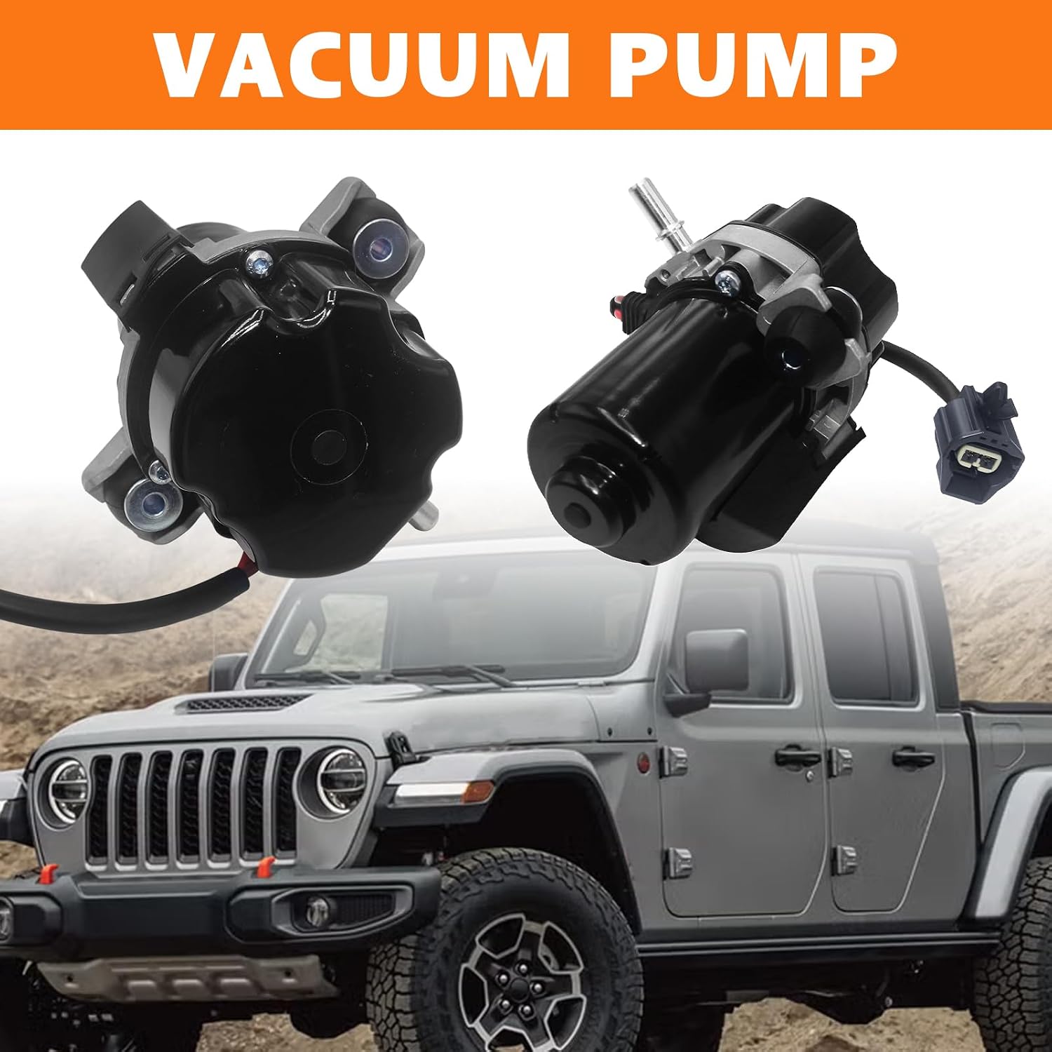 04581991AA Brake Booster Vacuum Pump for 2019-2022 Jeep Cherokee Wrangler Gladiator Ram 1500 2500 3500, ReplaceUP50，04581991AB, 4581991AA