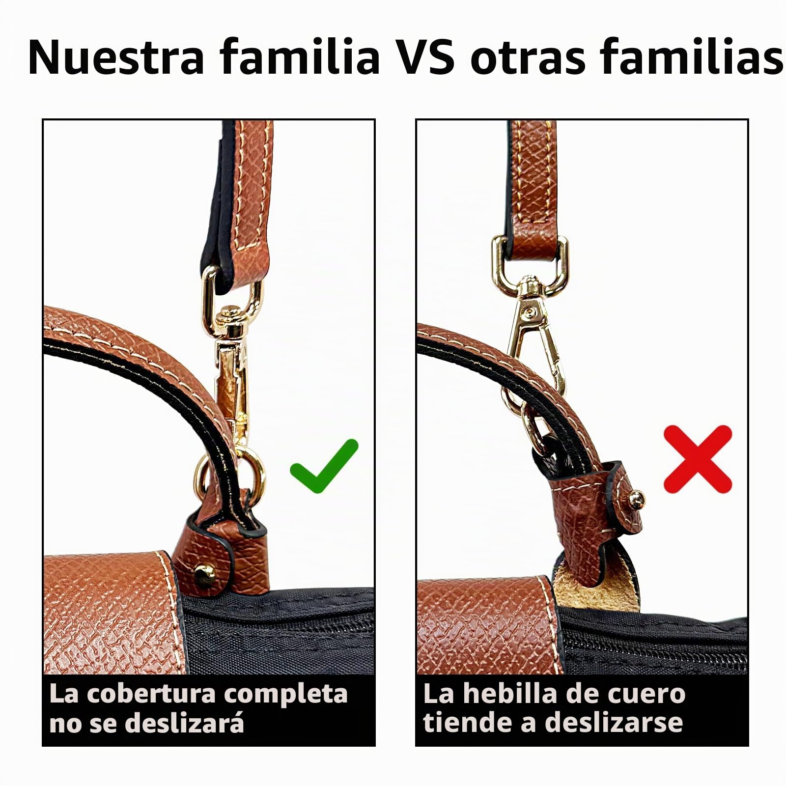 Jiesinlov Kit de conversión Ajustable para Correa de Hombro de Repuesto para Bolso de Cuero, Apto para Bolso de Hombro Mini.