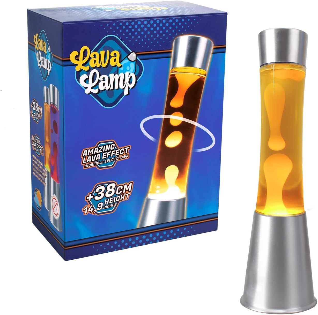 G&S Lavalampe, Modell Ogive, Blau / Rot, Höhe 35 Cm