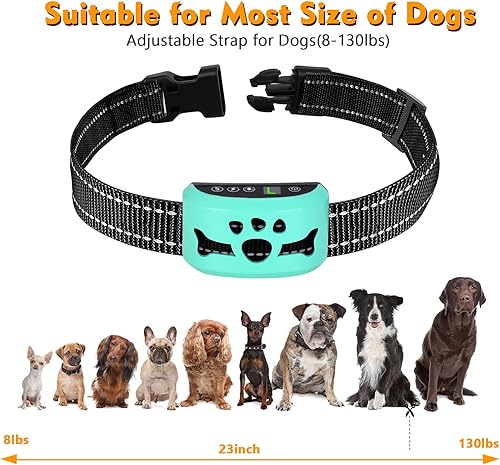 Miniatura 7 de BXQ - Collar antiladridos para perros, collares antiladridos para perros grandes, medianos y pequeños con 7 niveles de sensibilidad ajustables y 4