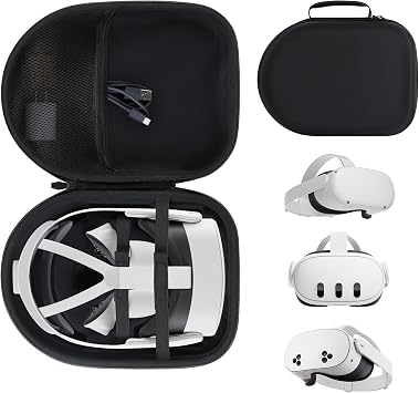 Storage Case Compatible with Meta Quest 3S / Quest 3 / Quest 2 VR Headset and Controller Accessories, Suitable for Travel and Home Storage Black