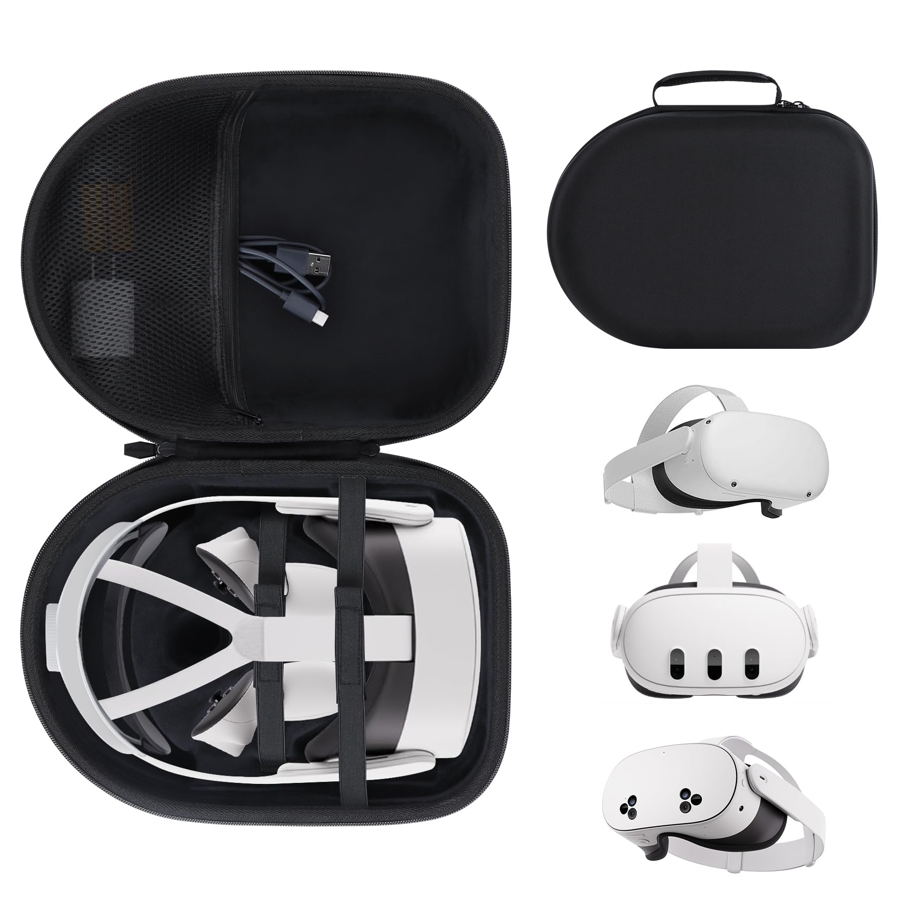 Hart Schutzhülle Kompatibel mit Meta Quest 3S/3/2 VR Headset und Touch Controller Zubehör