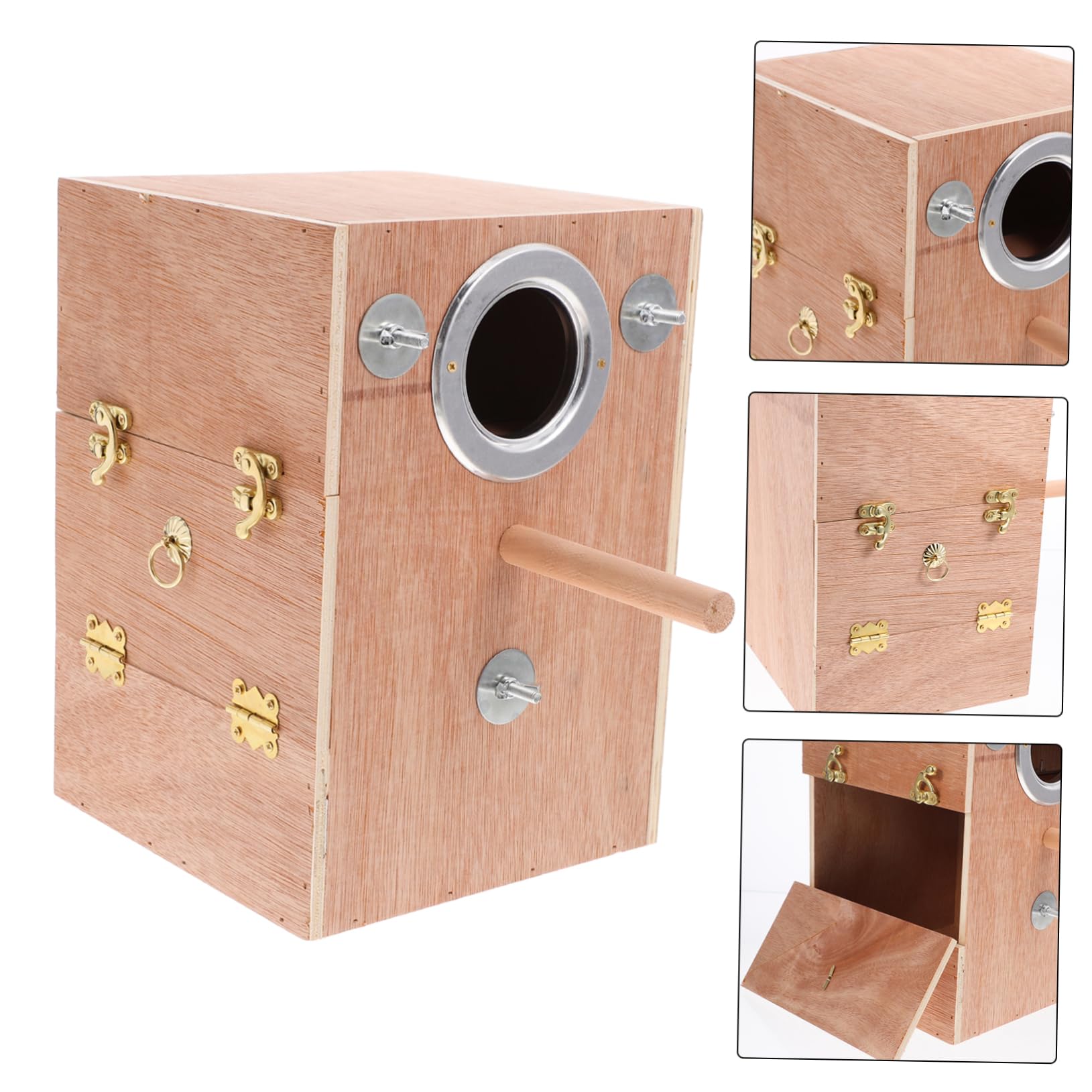 HEMOTON Nichoir pour Perroquets Suspendu Abri Confortable et Isolant Boîte de Nidification Durable pour Petits Oiseaux Extérieur Accessoire Cage Externe pour Perroquets et Inséparables