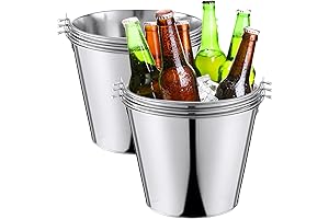 Cubetas para Cerveza Frigorífico 6 Pcs Galvanizado Cubos de Hielo para Fiesta