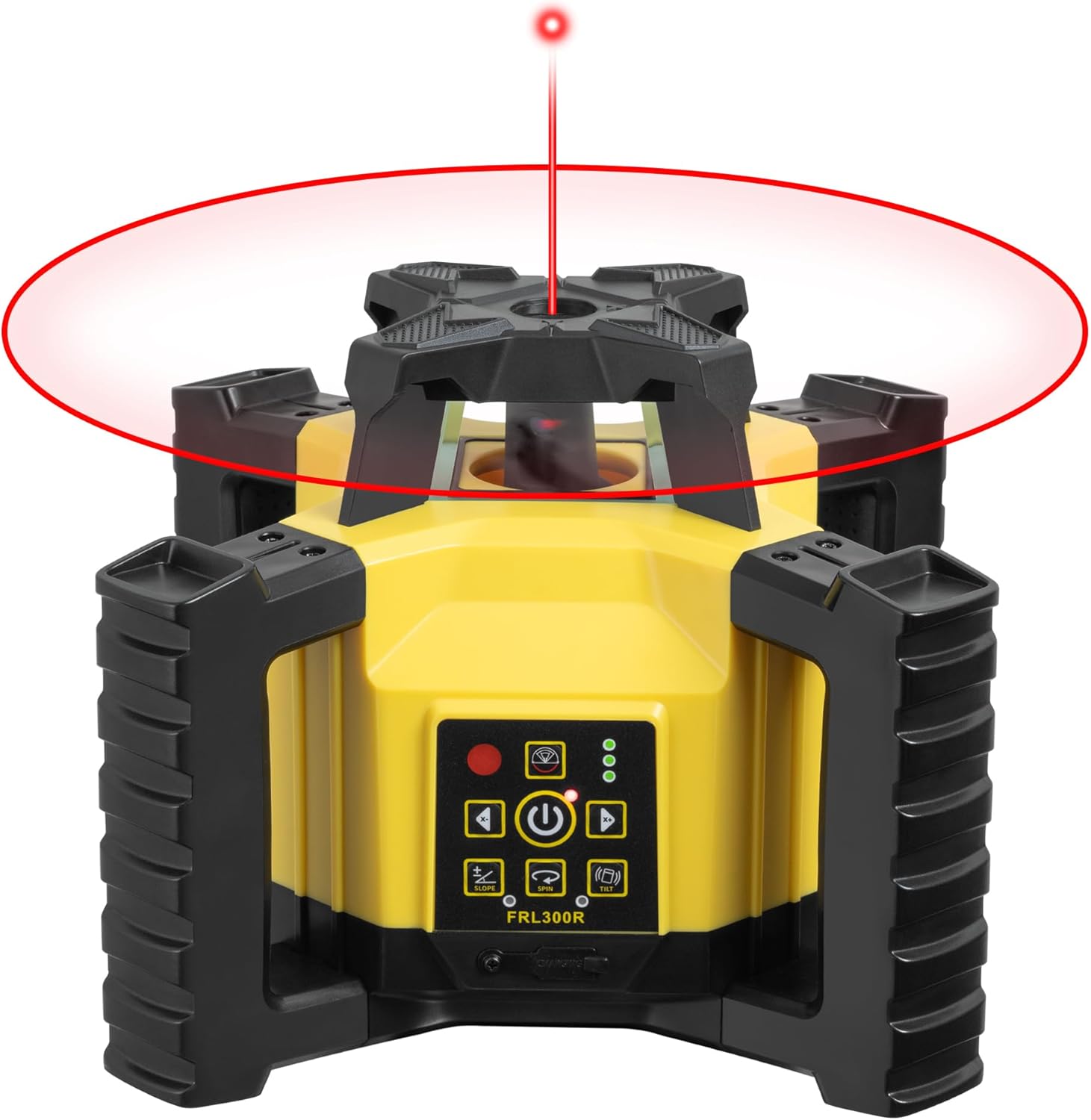 Firecore FRL300R emitting a rotating laser beam.
