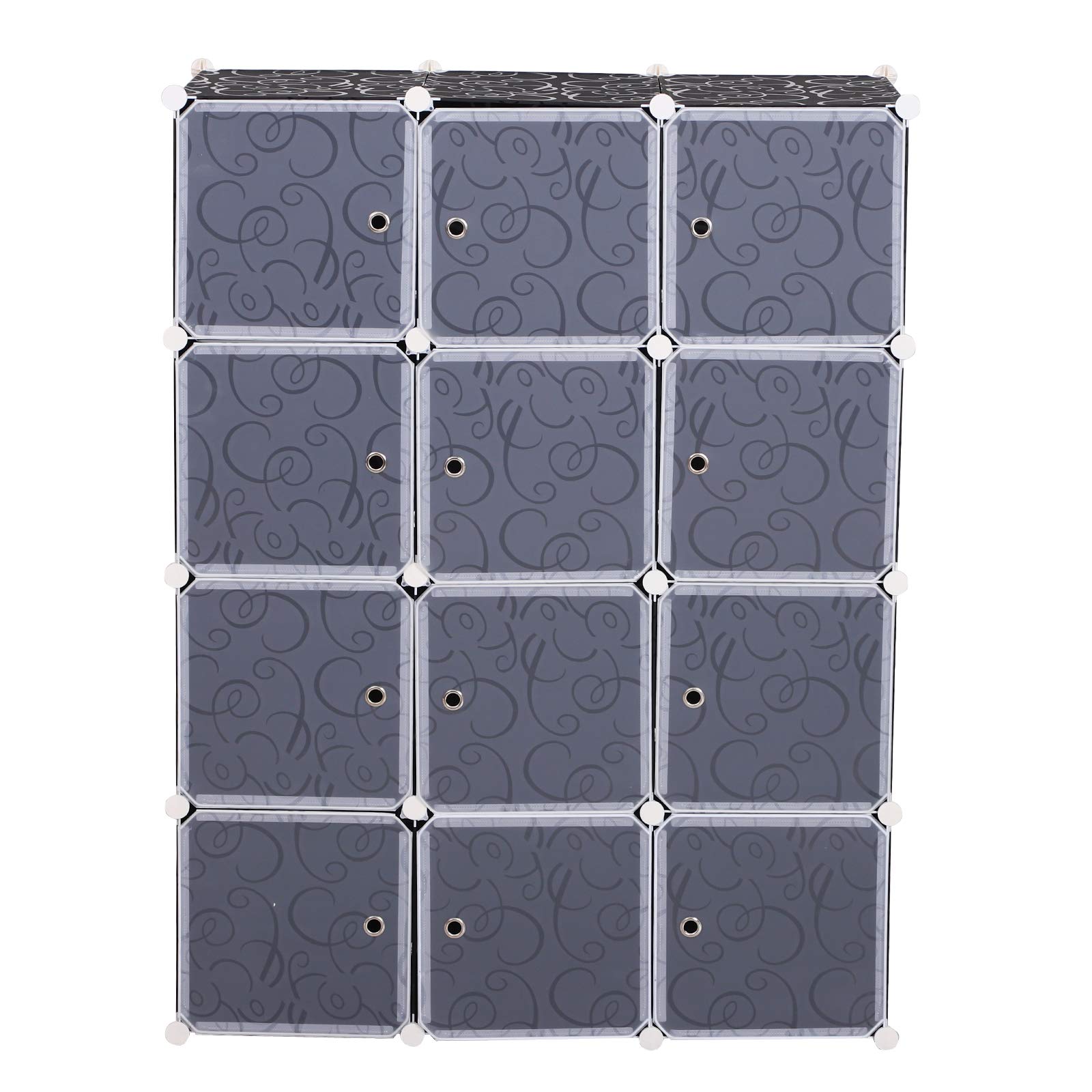 HOMCOM Armadio Scarpiera Salvaspazio, Scarpiera da Ingresso in Plastica, Armadio Modulare per Salotto e Ingressi, Scaffale Portascarpe, Multiuso 111x47x145cm, Bianco e Nero