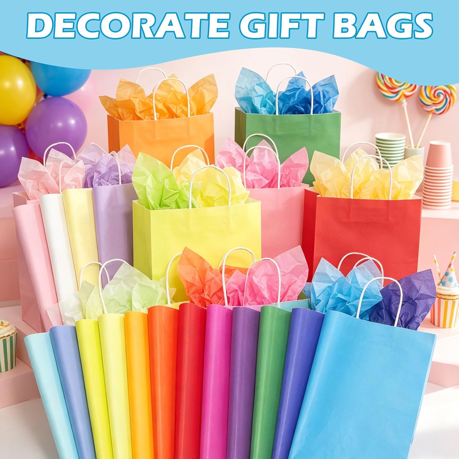 325 Sheets Tissue Paper Bulk, 25 Assorted Colors 10" x 14" Colored Tissue Paper for Gift Bags, Gift Wrapping, Packaging, Crafts, DIY Projects, Birthday Party, Wedding and Holiday Decorations