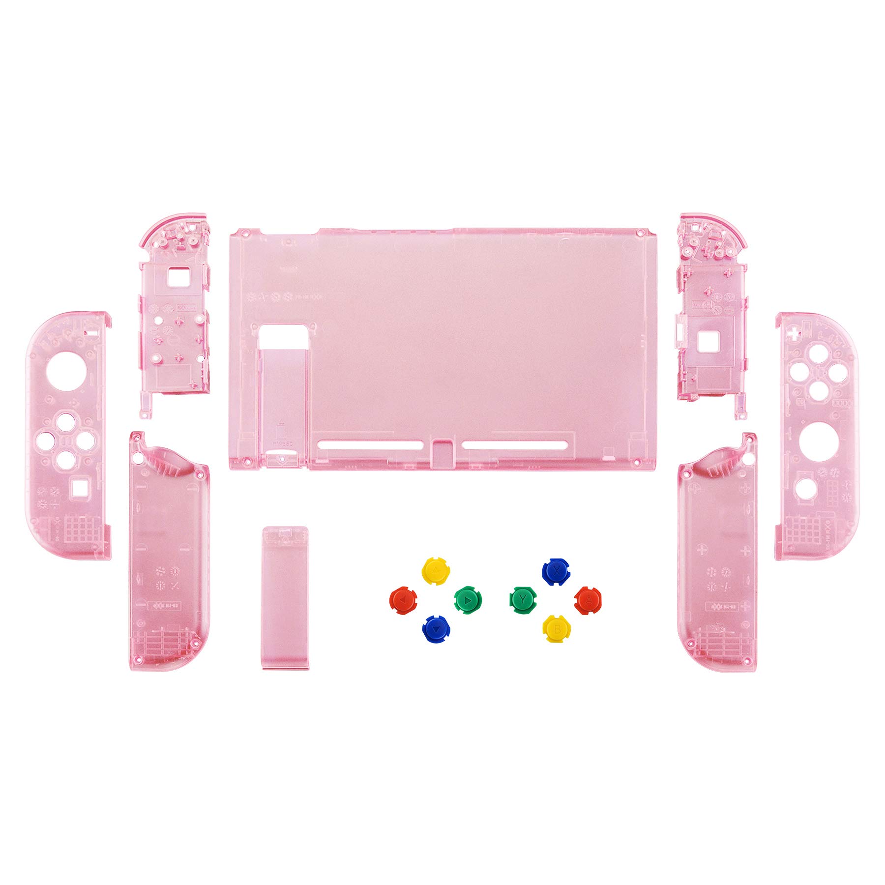 Switch ピンク Amazon.com: eXtremeRate Clear Cherry Pink Front Back Plate for