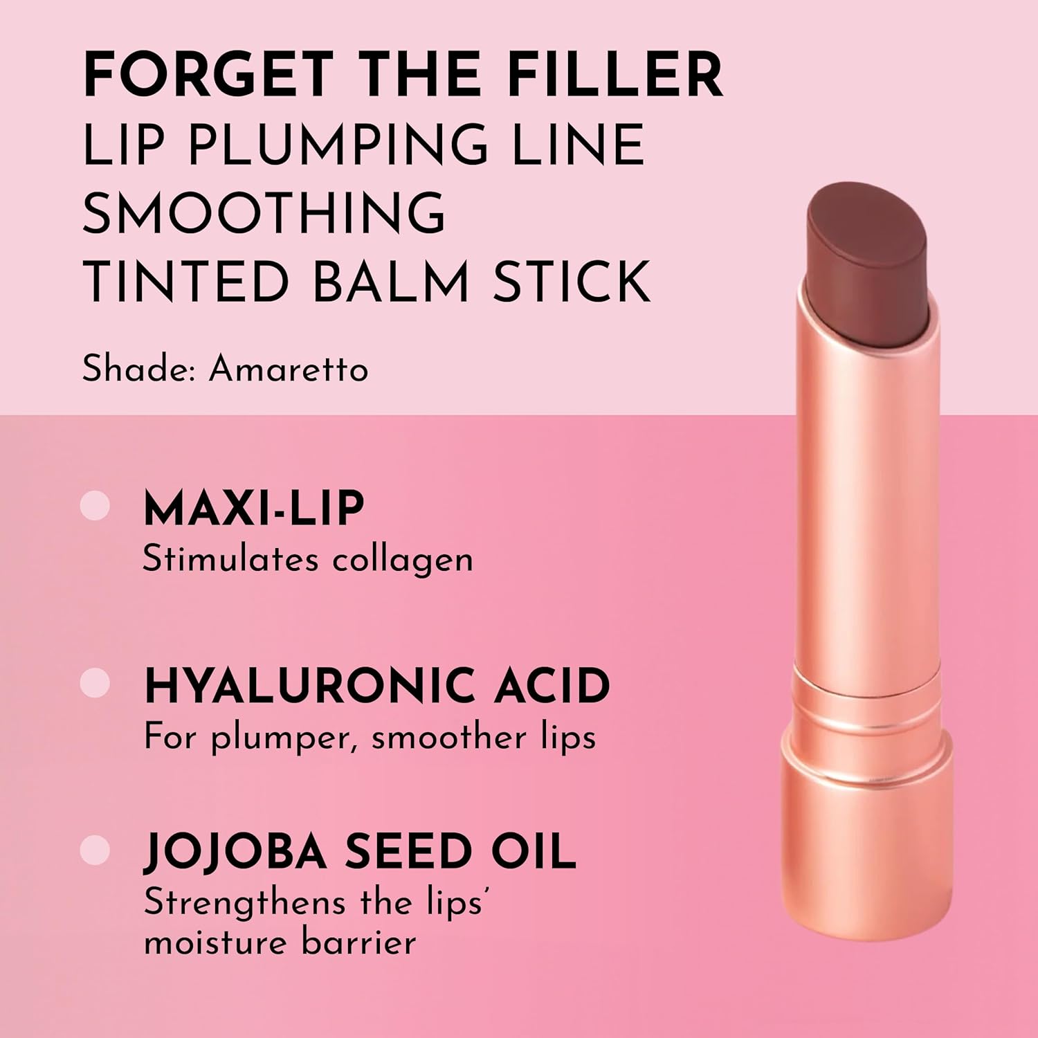 LAWLESS Women's Forget the Filler Lip Plumping Line Smoothing Tinted Balm, Amaretto, 0.09 Ounce - Image 2