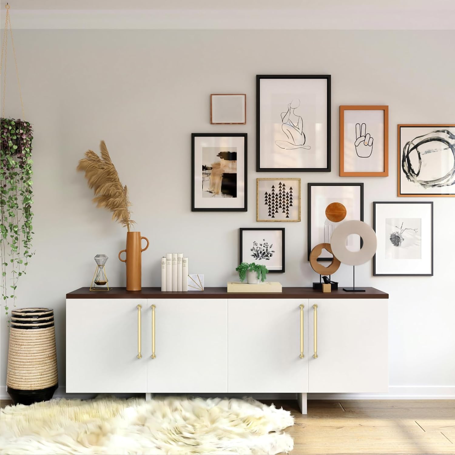 FILTA 7.5 Inch(192mm) Hole Centers Gold Cabinet Pulls(Set of 10),Stylish Gold Handles for Cabinets Kitchen Cabinet Pulls Cabinet Hardware for Cabinets Cupboard Drawer