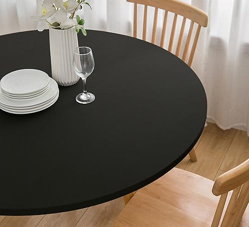 Miniatura 46 de Wolkemer Mantel cuadrado ajustable de elastano elástico negro para mesa de cóctel, borde elástico, para comedor, boda, fiesta, picnic, 34 x 34