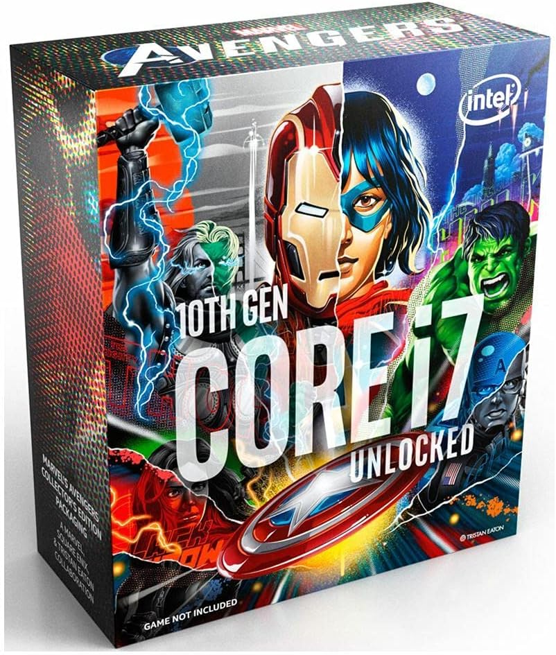 Intel Core i7-10700K Marvel's Avengers Collector's Edition Packaging Processor, 16MB Cache, 5.1GHz, LGA1200 - BX8070110700KA