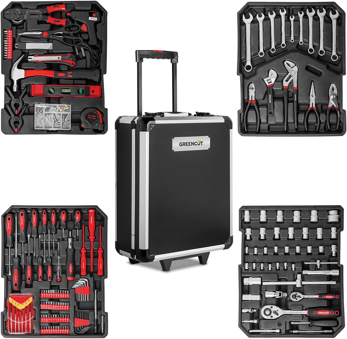 GREENCUT TOOLS819 - Set Di Utensili Con 819 Pezzi, Valigia Trolley A 2 - Foto 3