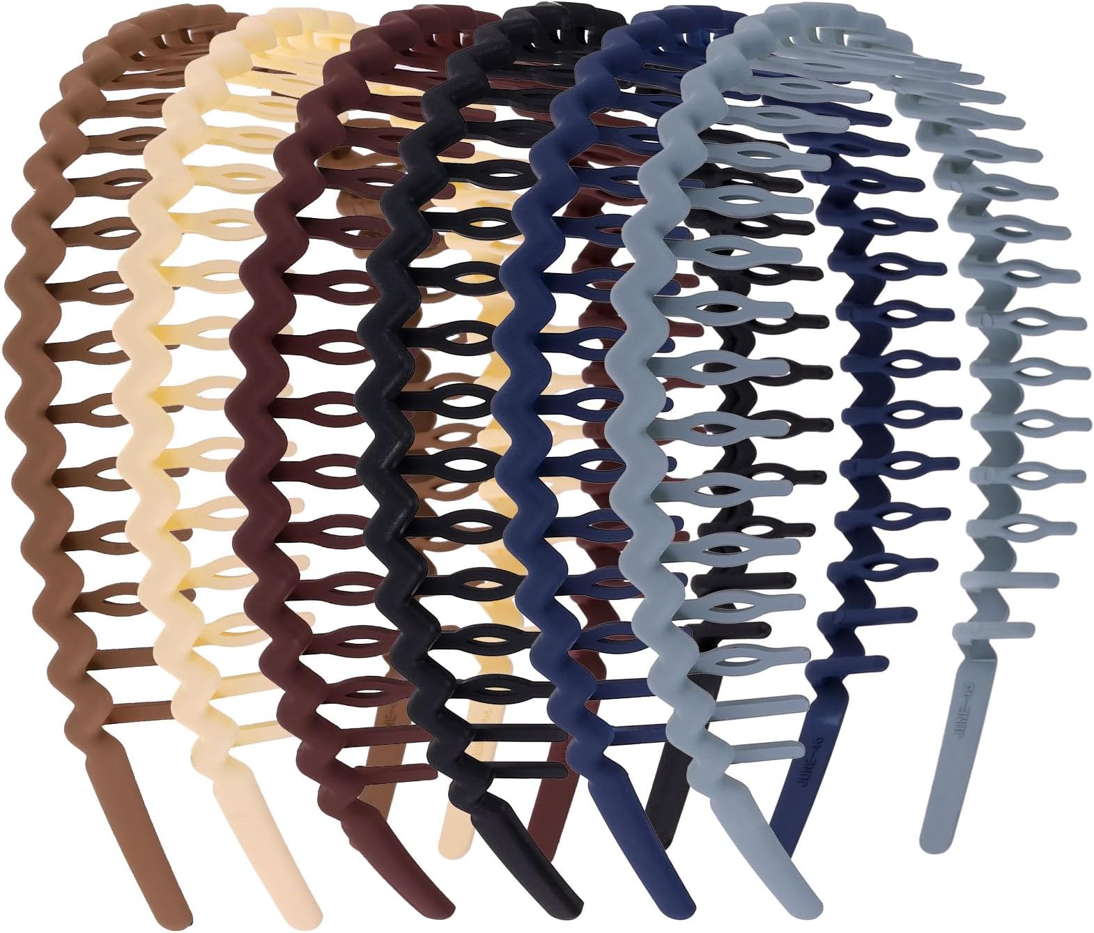 WLLHYF 6 Pieces Shark Tooth Hair Comb Headbands for Girls Women Plastic Wave Shape Headbands Non-slip U Shaped Colorful Shark Tooth Hair Bands Hair Styling Accessories (Set 1, One size)