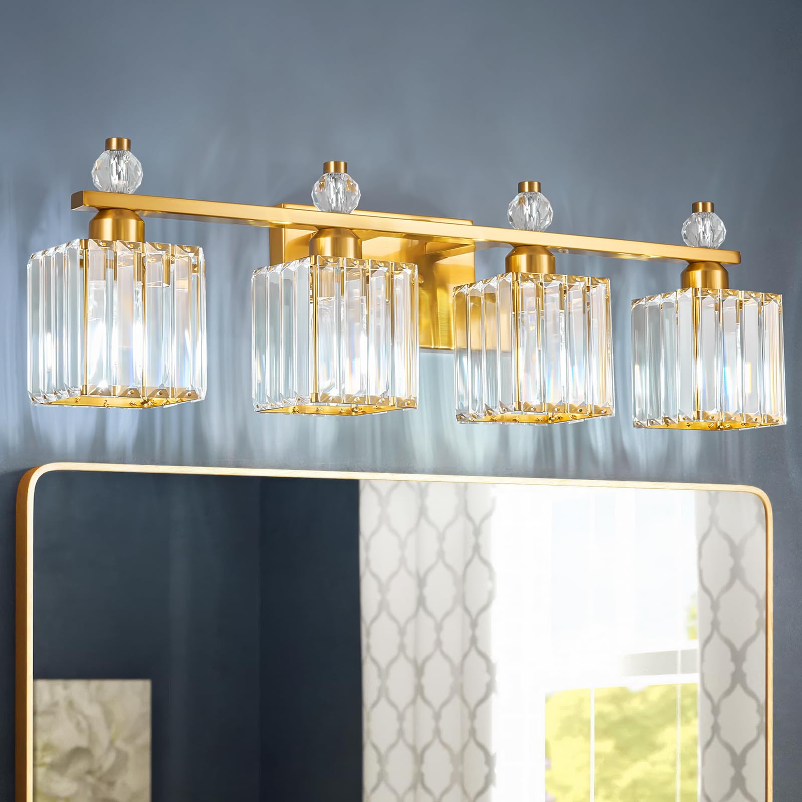 DreamyMagic　0504 FDPBY Vanity Lights 4-Light Modern Crystal Vanity Light Gold