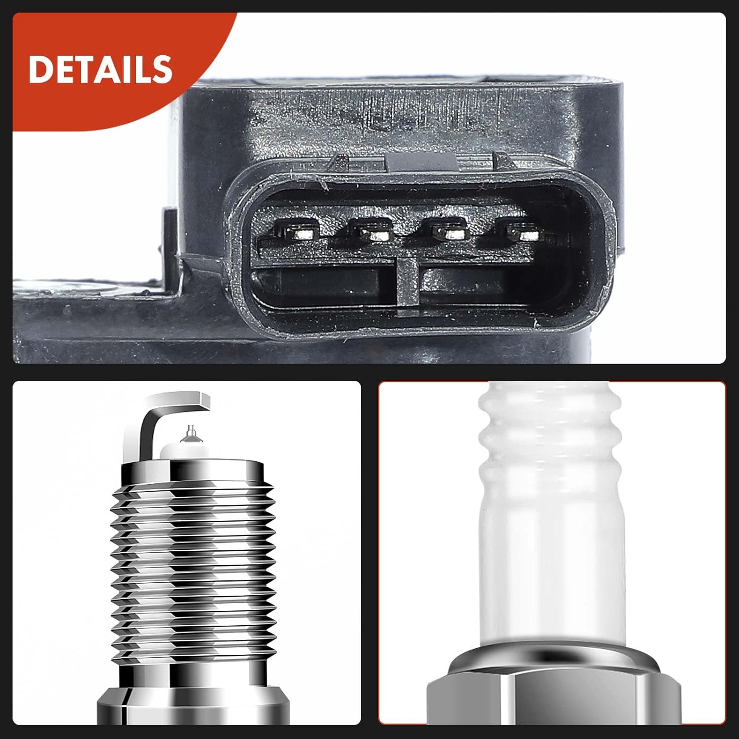 A-Premium Set of 8 Ignition Coil Pack and Iridium Spark Plugs Compatible with Cadillac SRX 2007-2009, DTS 2007-2011, STS 2007-2010, XLR 2007-2009 & Buick Lucerne 2007-2011, 4.6L