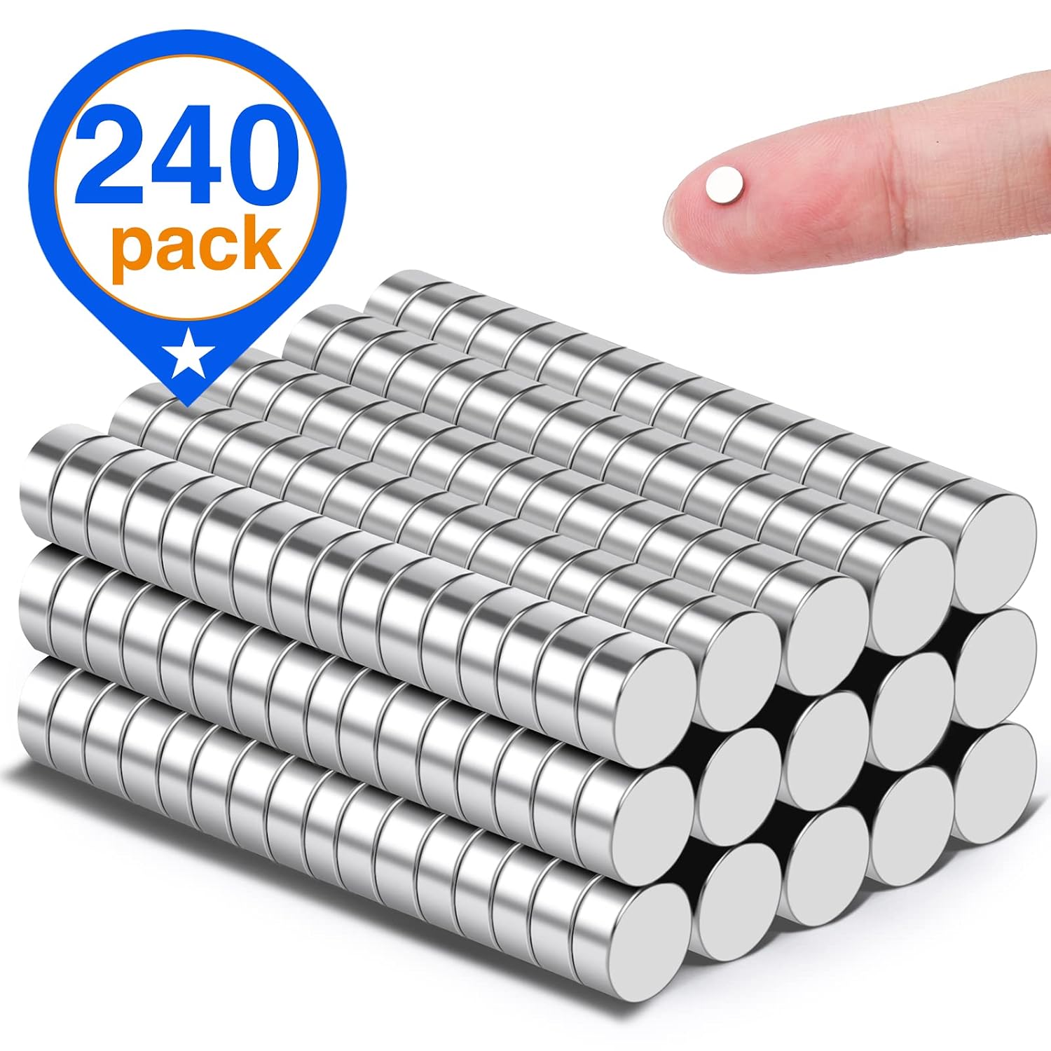 TRYMAG Small Magnets, 240Pcs 4x2MM Mini Magnets Neodymium Magnets, Tiny Round Fridge Magnets Small Strong Rare Earth Magnets for Fridge, Whiteboard, Billboard, Hobbies, Dry Erase Board