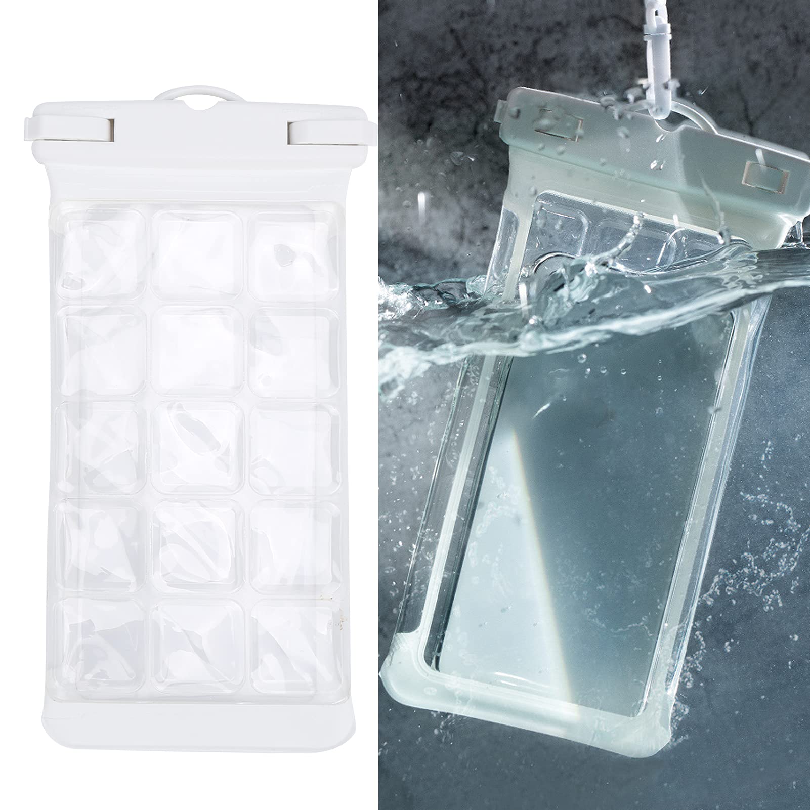 Gavigain Universal Waterproof Phone Pouch Drift Diving Swimming Phone Case Dry Bag with Lanyard for Underwater Photography (White)