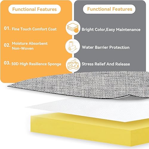 Miniatura 5 de ROFIELTY Cojín de banco personalizado, cojines de asiento de ventana, cojín de banco para uso en interiores y exteriores, cojín de silla