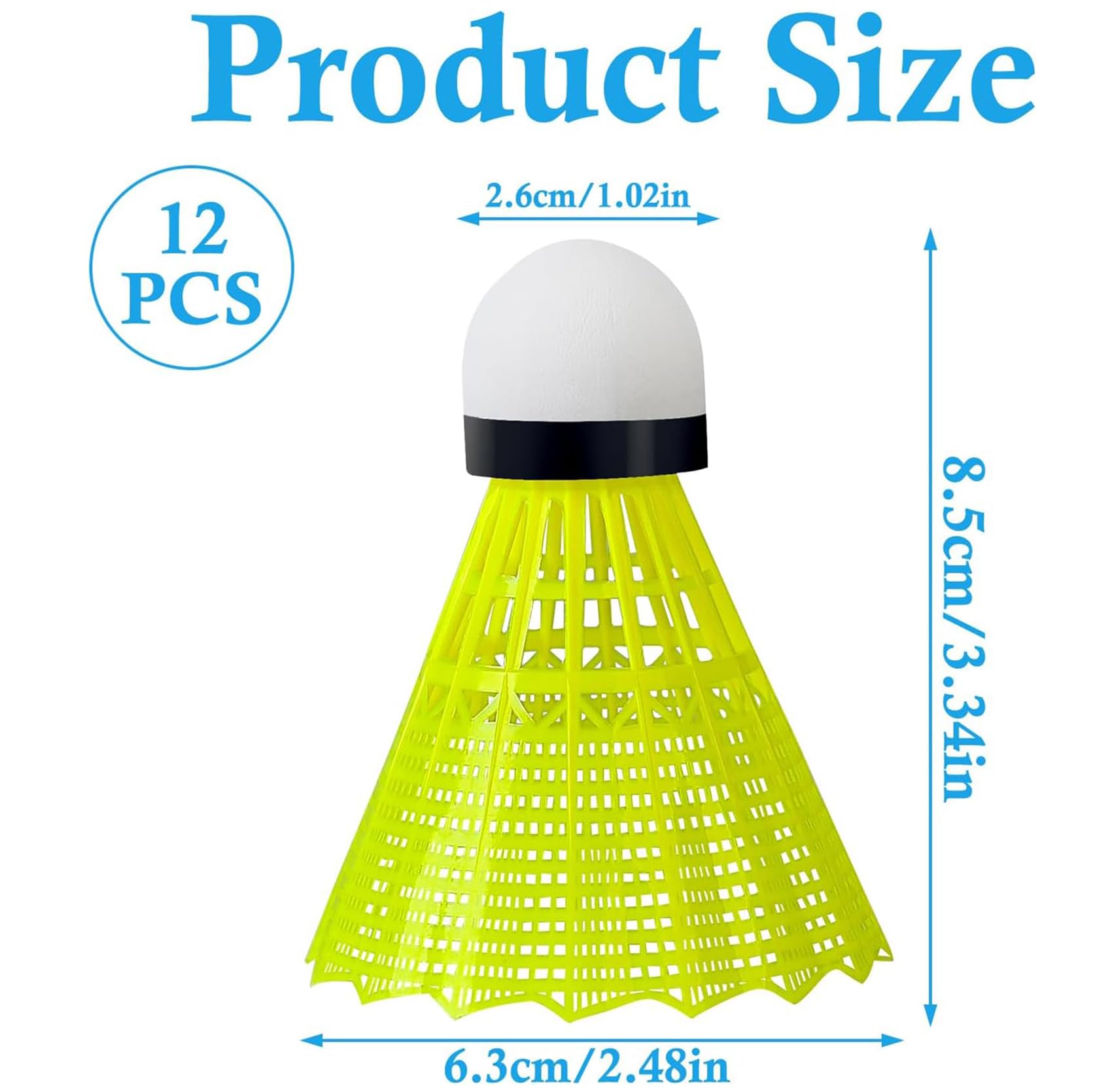 FYSL 12 Pezzi Volani da Badminton, Nylon Volano Badminton per Allenamento e Competizione