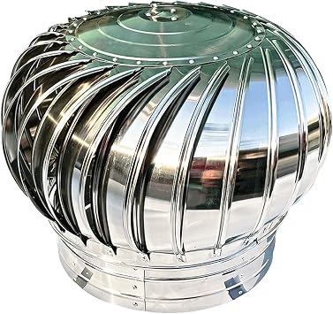 Roof Ventilator, Wind Turbines Air Vents, Cap Vent Round, Dome Ventilator, Internally Braced Wind Turbine, Stainless Steel Vents, for Ventilation and Exhaust
