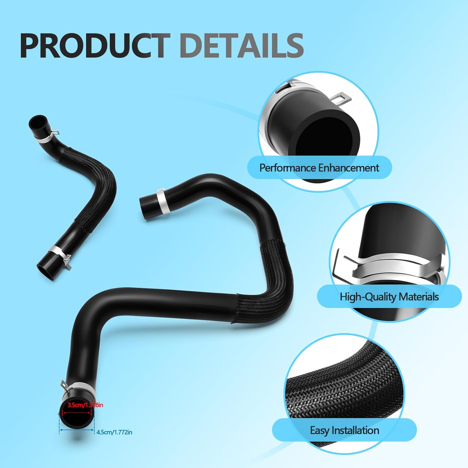 Radiator Coolant Hose Compatible with Wrangler 2012-2018, Wrangler JK 2018 3.6L V6 Replaces 55111395AE 55111394AC