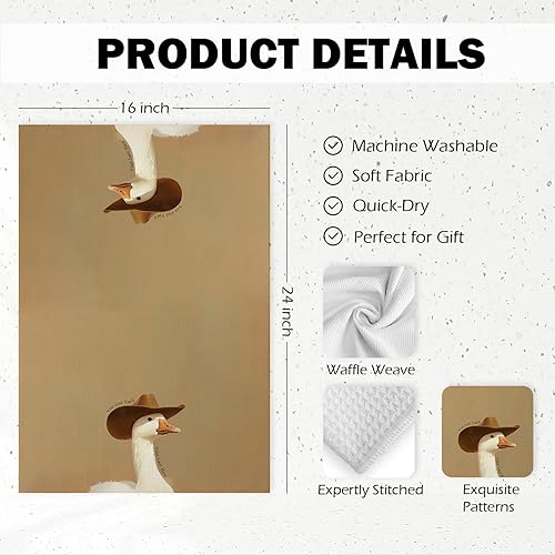 Miniatura 7 de Toallas de cocina de ganso de vaquero occidental, diseño vintage de gansos divertidos con texto en inglés "You Just Yee'd Dish Hand Teat", toalla