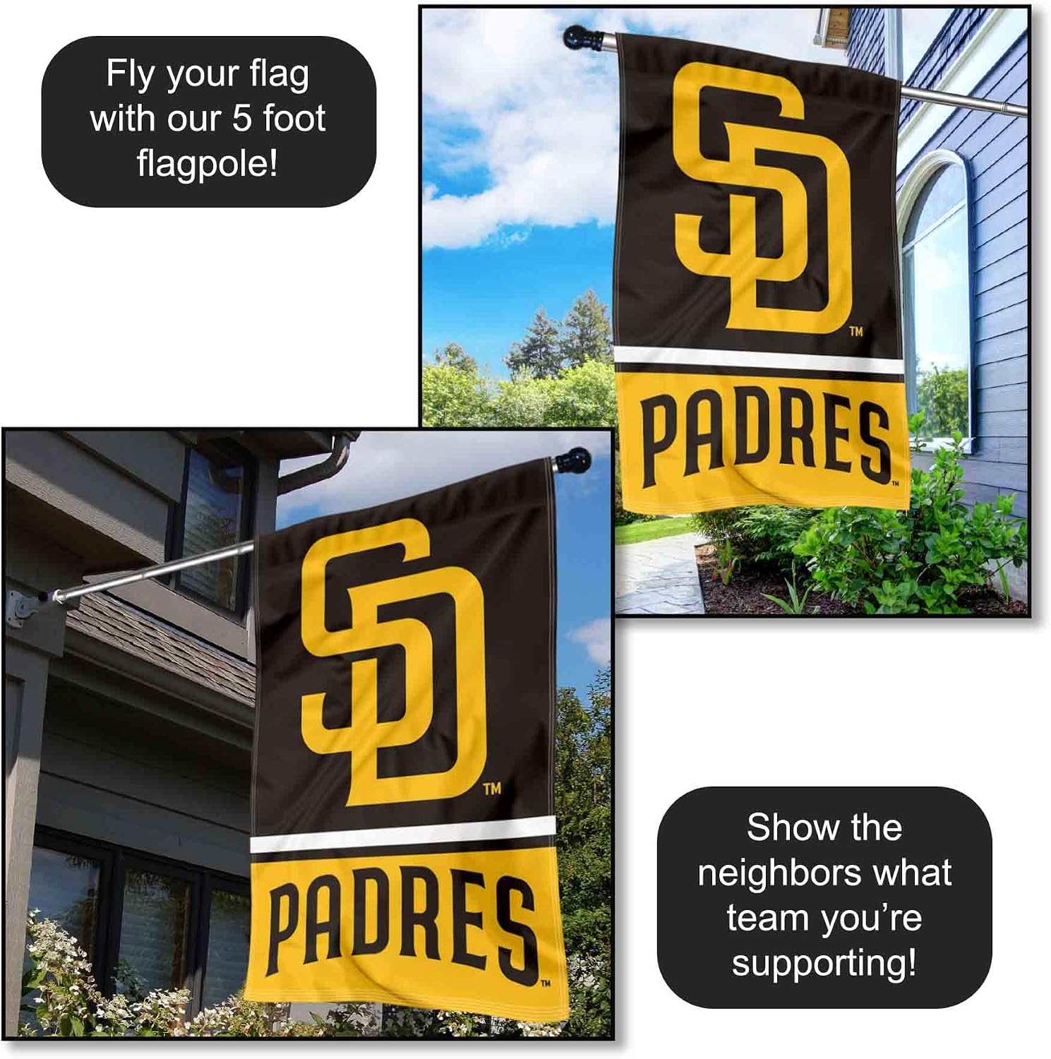 San Diego Padres Double Sided House Banner Flag
