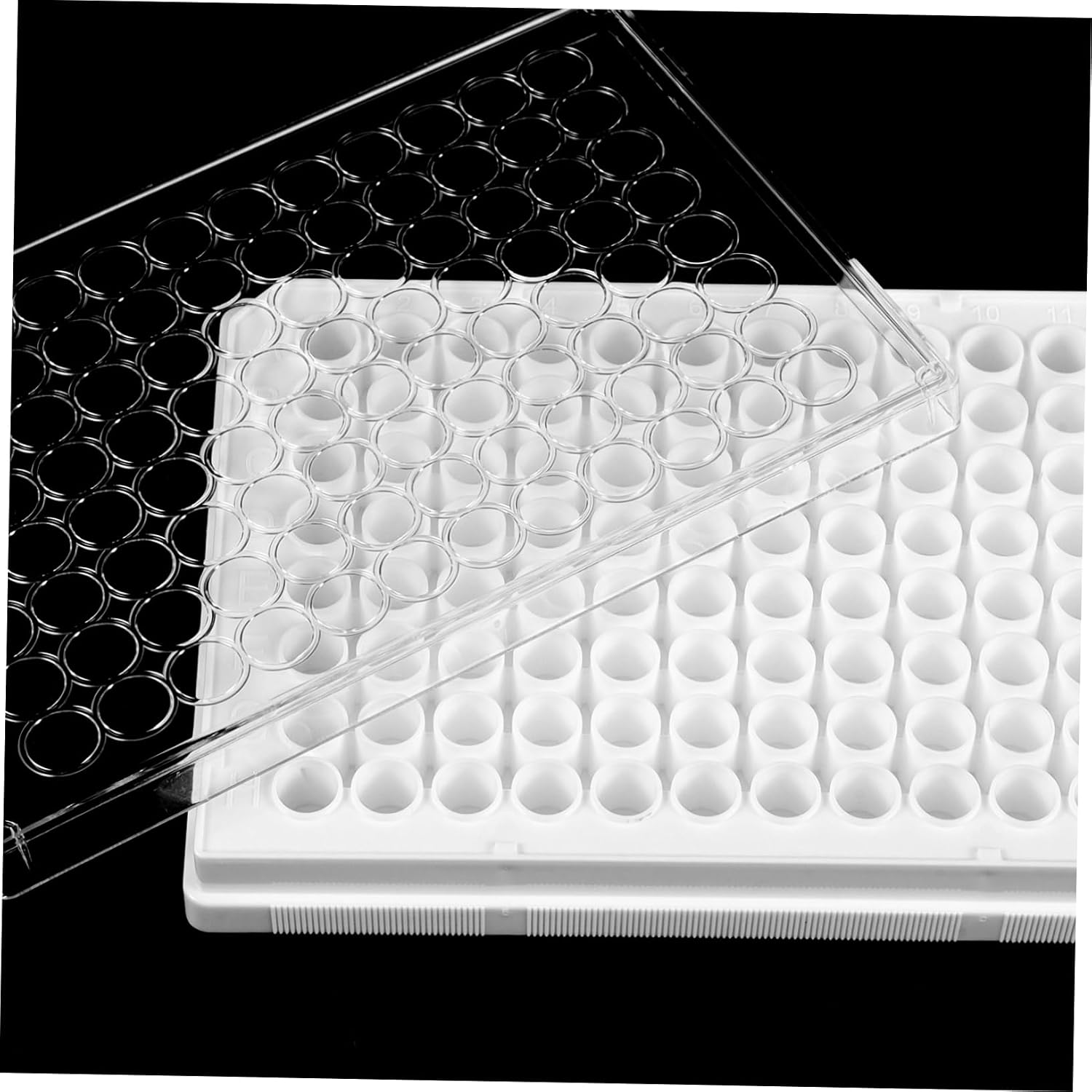 Zerodeko 96-Well Cell Culture Plate Plastic Tissue Cultivation Tray Lid for Laboratory Use Autoclavable Cell Tool